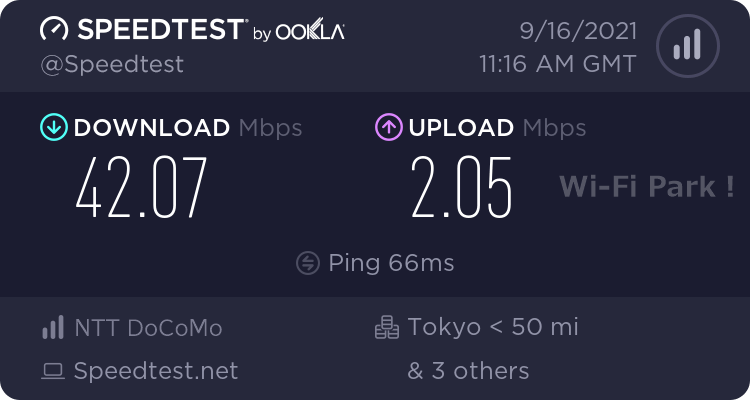 42.07Mbps 計測