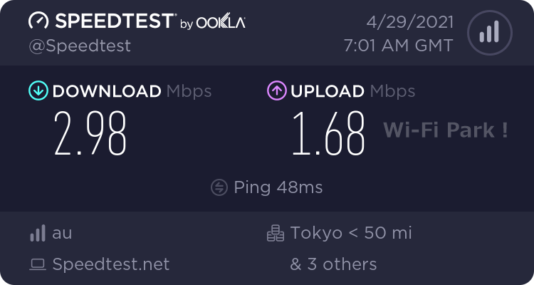 WiMAX速度制限 2.98Mbps