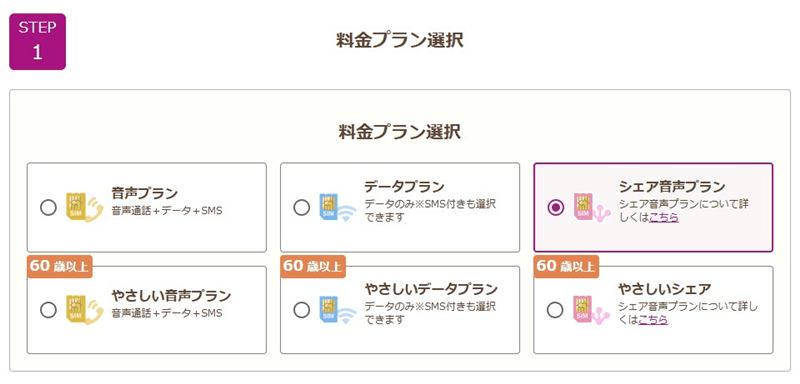 イオンモバイル シェア音声プラン 申し込み