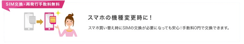 mio長特 SIM交換・再発行手数料無料