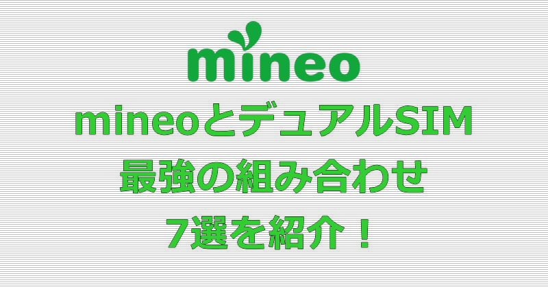 mineo(マイネオ) デュアルSIM 最強の組み合わせ