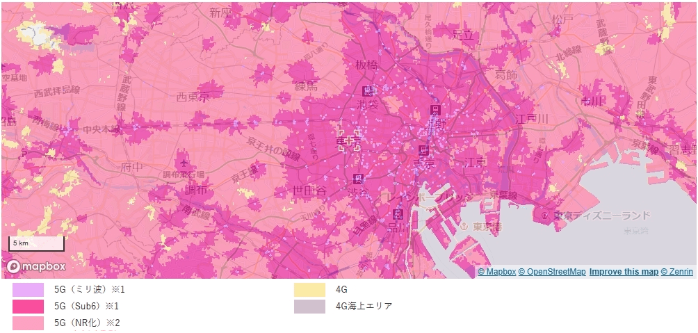LINEMO 5G 対応エリア